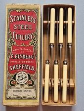 6x Vintage Butter Cutlery Manufacture by E. Blyde & Co Sheffield Stainless Steel