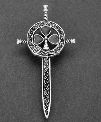 Silver shamrock clover celtic - silver,