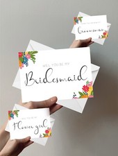Wedding Card - Braidesmaid, maid of honour, flower girl, page boy, best man, wed