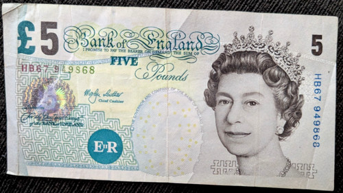 Bank england five pound - bank,