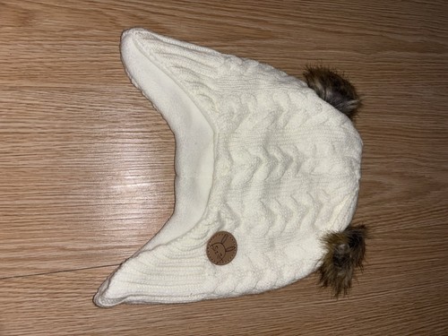 Baby cream knit aviator hat - knit,