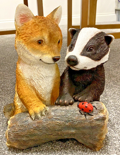 Resin hand painted - painted, cub
