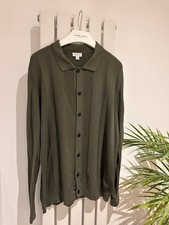 Sunspel Large Knitted Cotton Khaki Shirt RRP£325