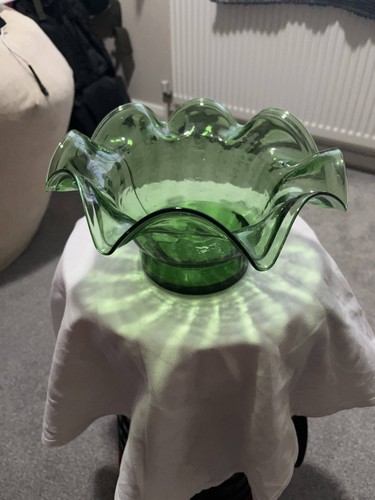 Vintage green glass bowl