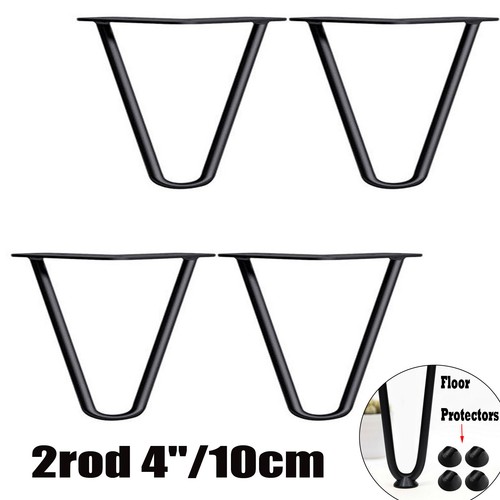 Solid steel hairpin table - steel,