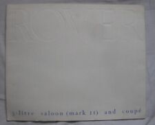 1963/64 Rover 3-litre Saloon and Coupe Mark II Brochure Pub.No. 635/A