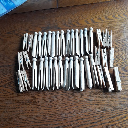 Vintage wooden dolly pegs - vintage,