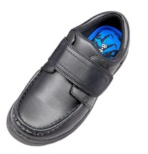 Boys Black School Shoes UK Sizes 10–1 – Touch Fasten, Cushioned, Non-Slip Sole
