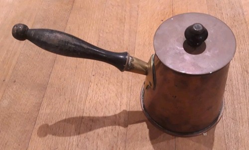 Antique copper pot with - antique, turned