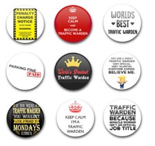 1" 25mm  BUTTON BADGES x9