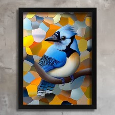 Modern Bird Artwork Blue Jay