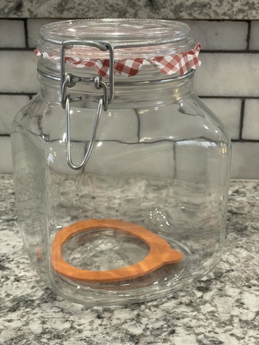 Clear glass kilner - glass, square