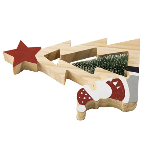 Red wooden xmas tree table - red,