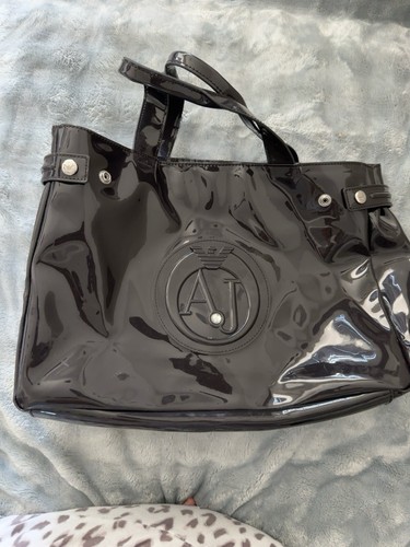 Armani jeans black patent - armani,