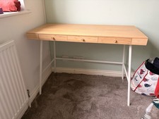 IKEA LILLÅSEN Bamboo Desk with Three Drawers