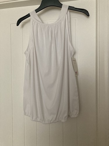 White sleeveless bubble hem - sleeveless,