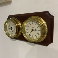 Vintage ships, clock and barometer￼