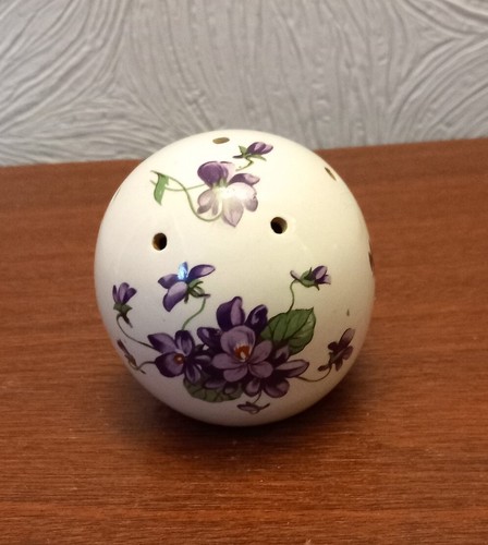 Ceramic pomander violets - ceramic,