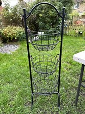3 Tier Black Metal Vegetable/Fruit Storage Rack (3 X Round Baskets)Check Photos