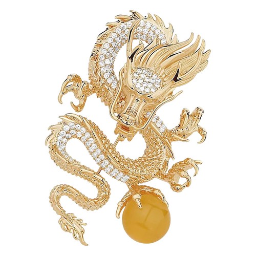 Chinese dragon brooch - dragon, zinc