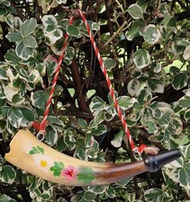 Hand Painted Cow Horn Bugle