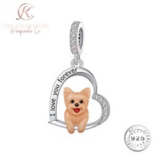 Terrier Dog Charm Genuine 925