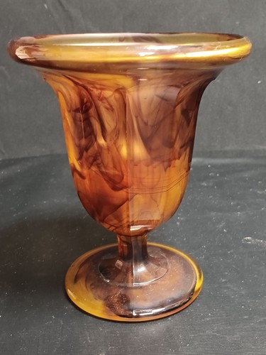 Cloud glass vase swirled - vase, brown