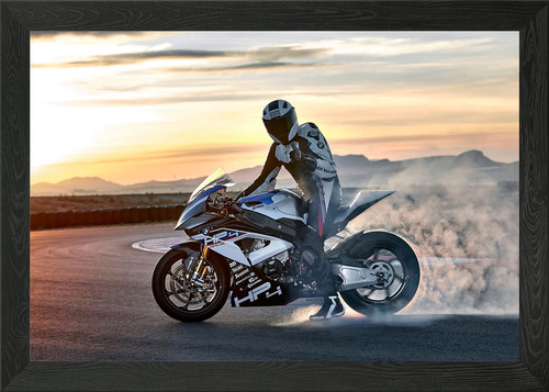 Bmw hp4 race framed wall - race, art