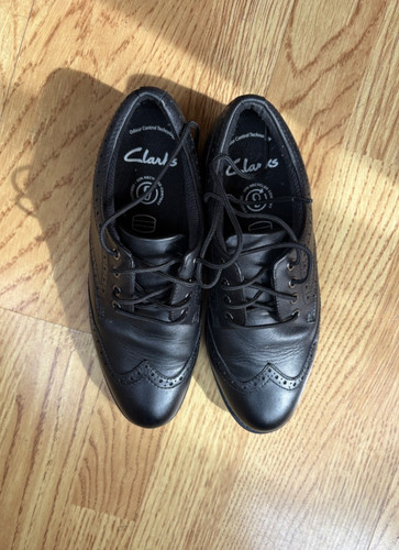 Clarks boys black leather - black,