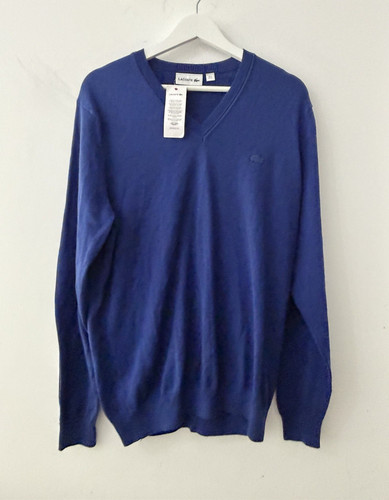 Lacoste men blue neck long - men's, v-neck