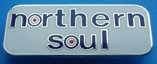 Northern Soul Mod Rectangle White Enamel Pin Badge