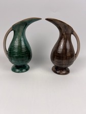 Vtg  2 Pottery Pitcher Ewer