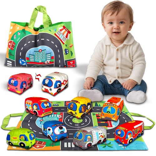 Soft plush toy cars set - plush,