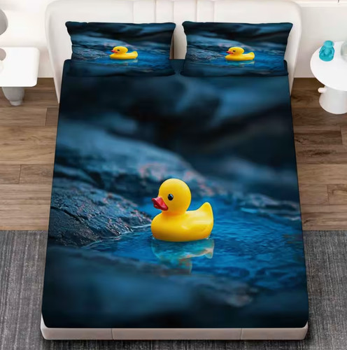 Cartoon rubber duck fitted - rubber,