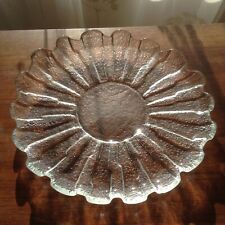 Vintage Scarce Scandi (Style?) Centrifuge Blown Glass Flower Platter Dish