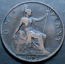 1902 LOW TIDE PENNY COIN-1d