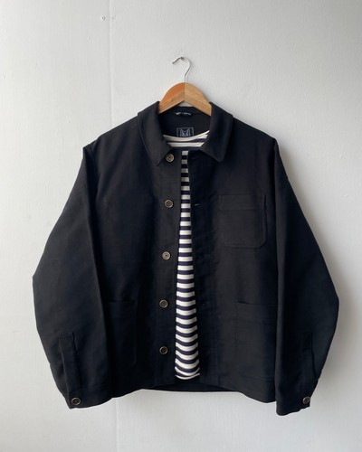 Black french moleskin chore - black,