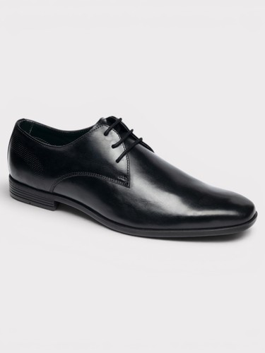 Mens black leather laceup - mens,