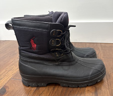 Polo Ralph Lauren Crestwick Rain Waterproof Boots Mens 13D Black Duck Big Pony