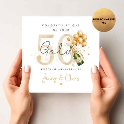 Personalised golden wedding - golden,