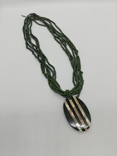 Wooden layered necklace 37 - necklace,