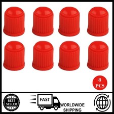 Red Plastic Tyre Dust Caps Valve Tire Alloy Wheel x8 Universal Car Bike Cycle
