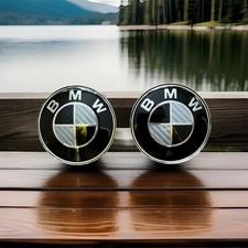 For BMW Badges Carbon Black 1x