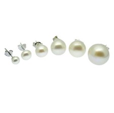 White Pearl Stud Earrings