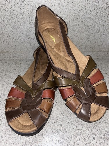Braided leather sandal flats - braided,