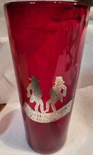 Antique Ruby Red Glass Silver