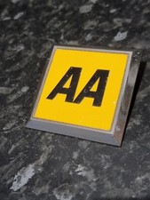 Vintage caravan  AA Square Yellow Car Badge 3 x 3" inch Metal