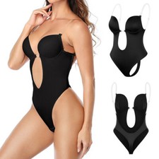 Women's Shapewear Backless Body Shaper Plunge Sexy Low Back Thong Party Bodysuit