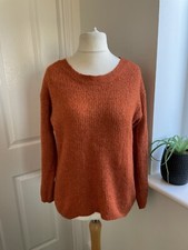 TU s Mohair Style Burnt Orange Long Sleeve backless Sweater Jumper pullover 10