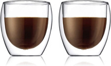 Bodum Double Walled Glasses Pack Of2-6 PAVINA - 250Ml Coffee Cups - Dishwasher S